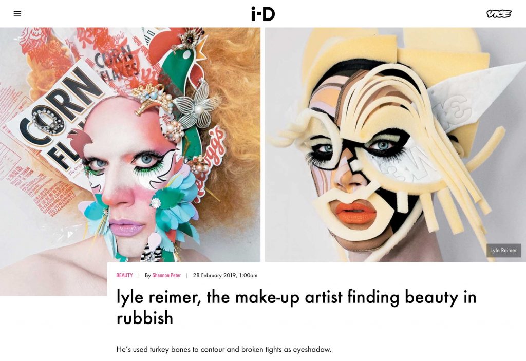 i-D Magazine features Blanche Macdonald Makeup graduate Lyle Reimer