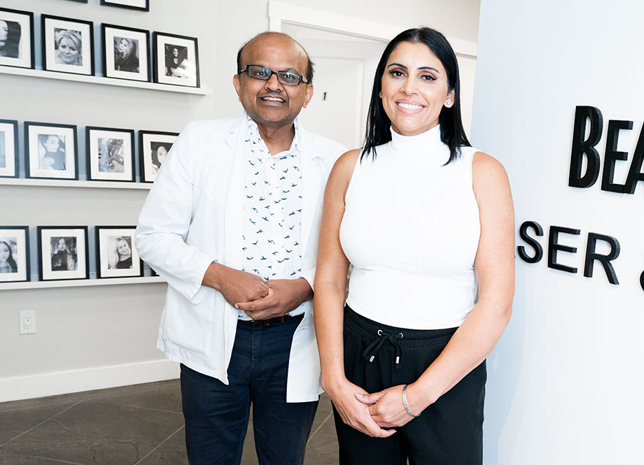 Jas with her mentor Dr Sachit Shah at Beautiful Canadian Laser & Skincare Clinic