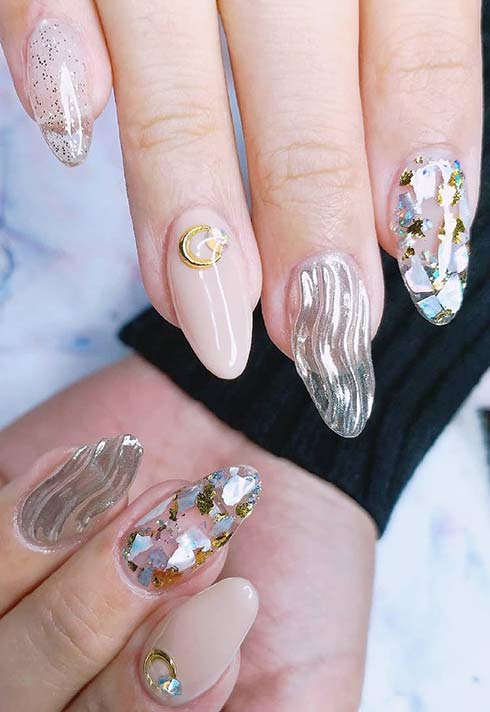 textured translucent nails by nail graduate Jamie Lin