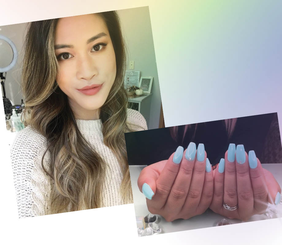 Catherine Tsang blue nails beauty boutique owner BMC grad