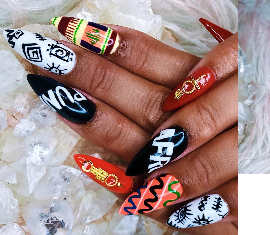 BMC graduate Tatiana Tavares' African-inspired nails