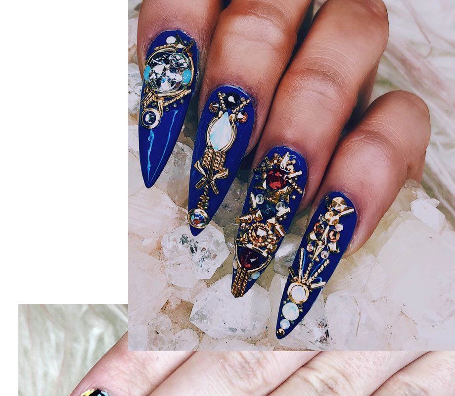 BMC graduate Tatiana Tavares' royal blue nails