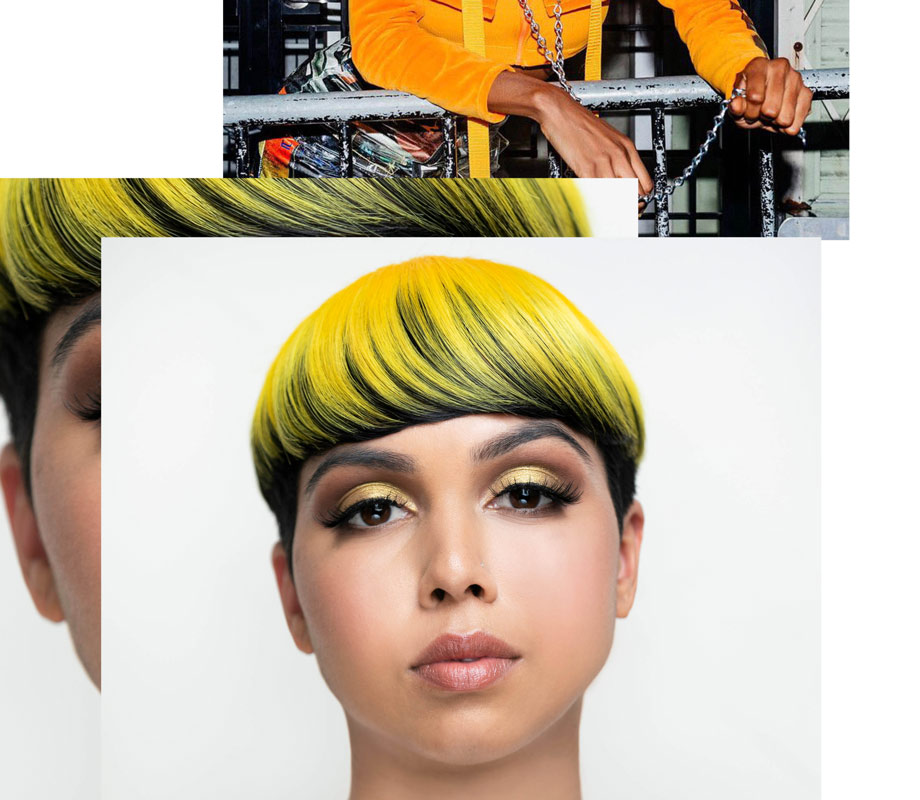 Tatiana Tavares BMC graduate's makeup for yellow-haired model