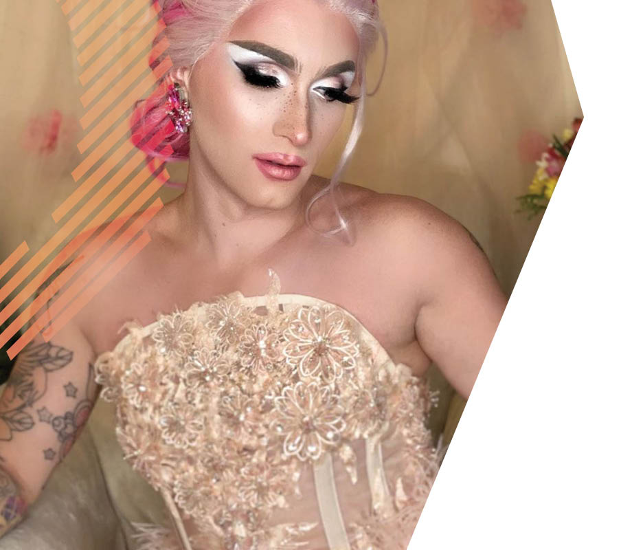 BMC Fashion Graduate Evan Clayton's softer drag wedding lingerie look