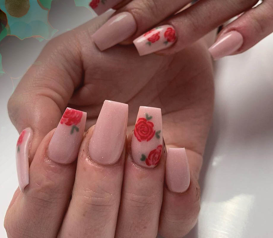 Sarah Deptuck's delicate rose nail lounge designs