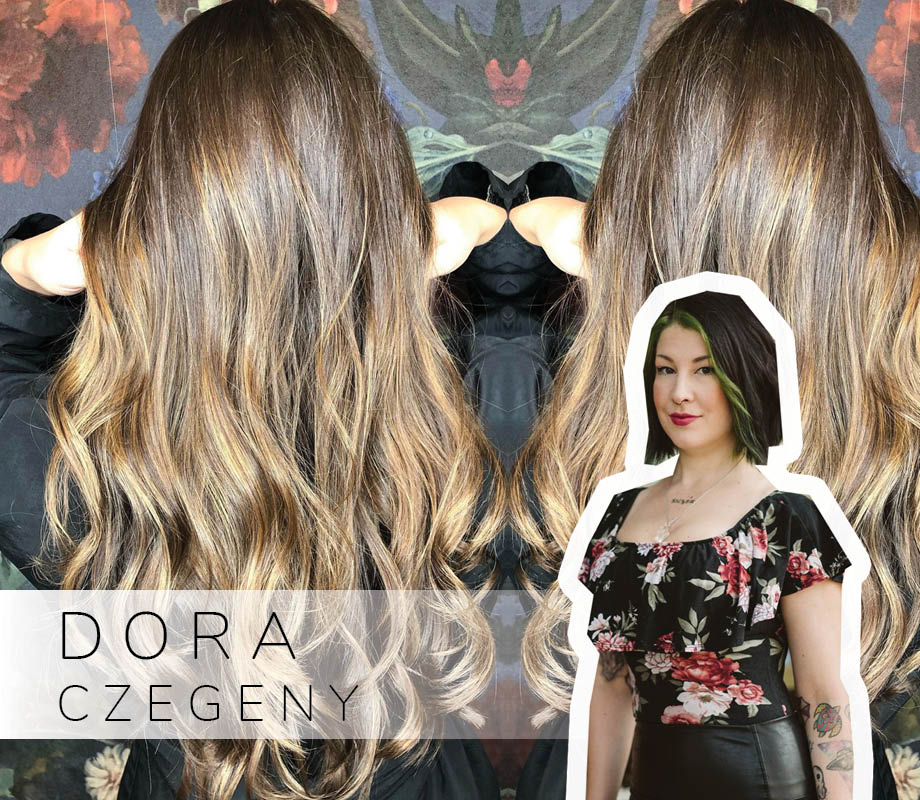 Supernova Salon stylist and Blanche Macdonald Centre graduate Dora Czegeny and her wavy hair