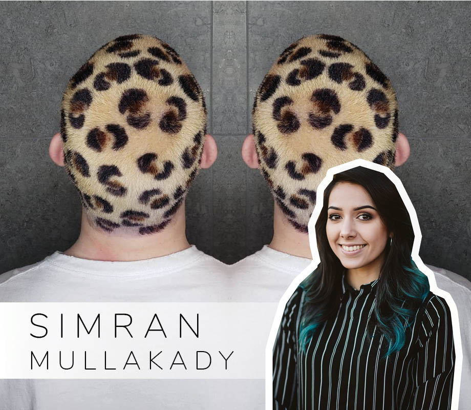 Supernova Salon stylist and Blanche Macdonald Centre graduate Simran Mullakady and their leopard hair