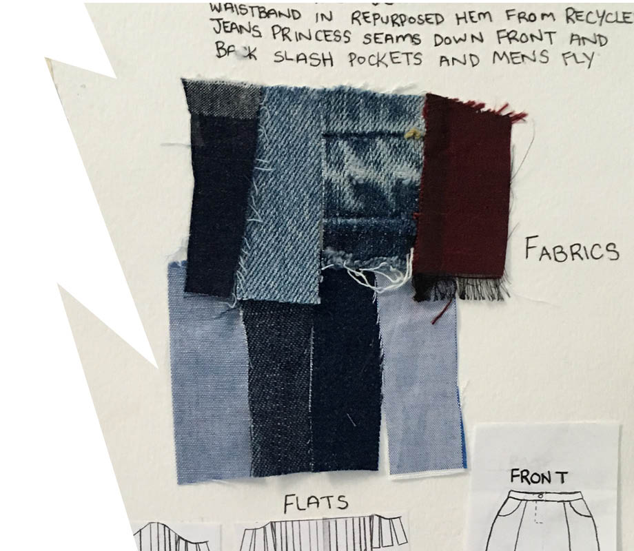 BMC fashion design graduate Gala Peters' swatches