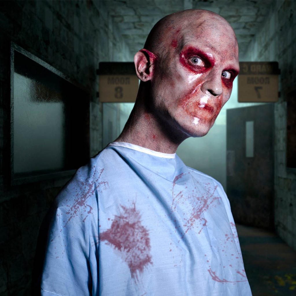 BMC Pro Makeup Grad Graden van Erkelens' insane asylum patient fx look for film and television