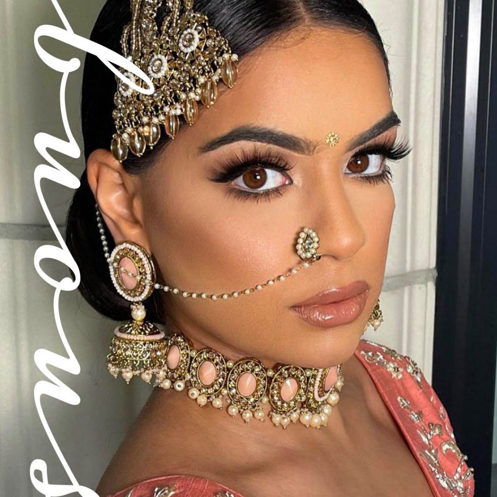 bold lashes Southeast Asian wedding look by BMC pro makeup graduate Sukhi Lidher