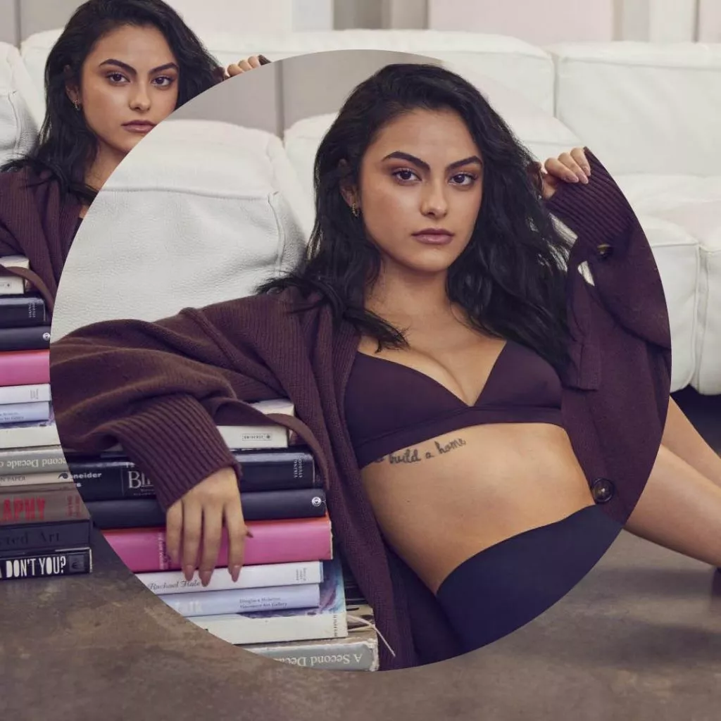 BMC nail studio graduate Vanessa Stern's beige design for Riverdale actress Camila Mendes