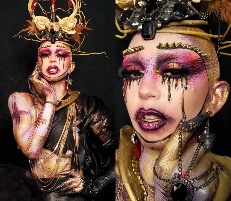 luxe monarch full bodypaint look for world bodyppaint festival by artist Jennifer Little