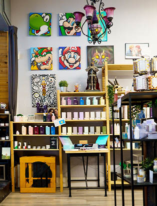 B-bombshell salon decor, Super Mario Bros, Legend of Zelda, Product - Kevin Murphy