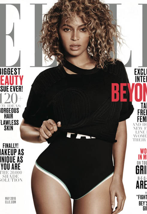 cover of Elle Magazine featuring Beyonce in Beth Richards swim