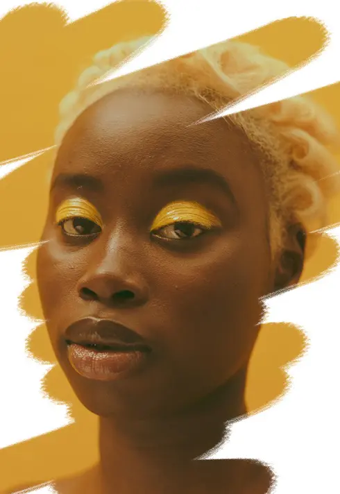 bold yellow eyeshadow on model by Freelance Makeup Artist Ruby Yu
