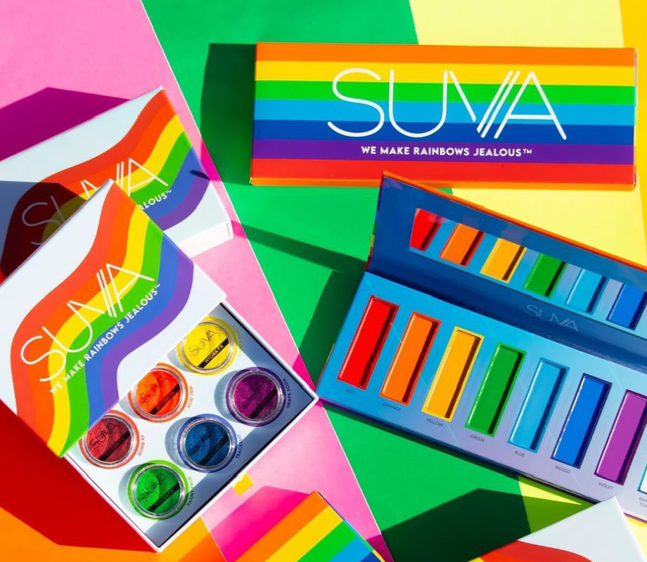 SUVA Beauty's We Make Rainbows Jealous Palette, and Dest of Hydra Liners Bundle. 