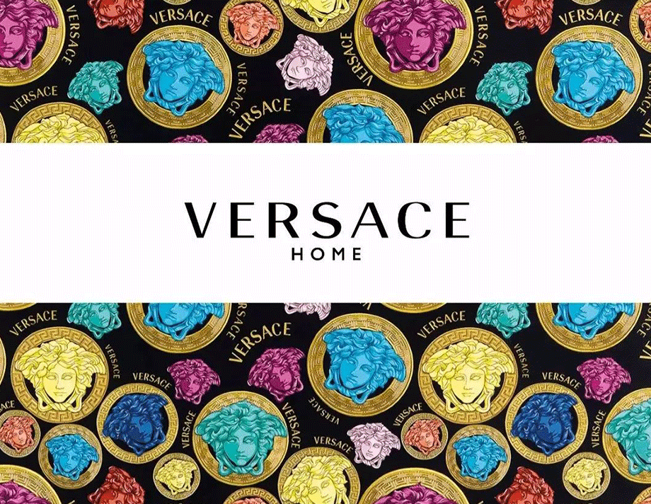 Gif of Versace Home and Versace logos